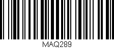 Código de barras (EAN, GTIN, SKU, ISBN): 'MAQ289'