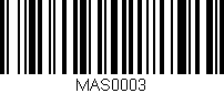 Código de barras (EAN, GTIN, SKU, ISBN): 'MAS0003'