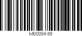 Código de barras (EAN, GTIN, SKU, ISBN): 'MB0094-89'