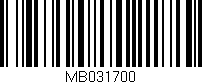 Código de barras (EAN, GTIN, SKU, ISBN): 'MB031700'