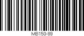 Código de barras (EAN, GTIN, SKU, ISBN): 'MB150-89'