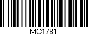 Código de barras (EAN, GTIN, SKU, ISBN): 'MC1781'