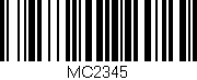 Código de barras (EAN, GTIN, SKU, ISBN): 'MC2345'