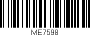 Código de barras (EAN, GTIN, SKU, ISBN): 'ME7598'