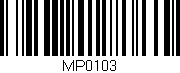 Código de barras (EAN, GTIN, SKU, ISBN): 'MP0103'