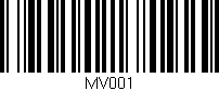Código de barras (EAN, GTIN, SKU, ISBN): 'MV001'