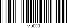 Código de barras (EAN, GTIN, SKU, ISBN): 'Ma003'