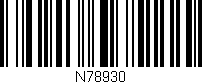 Código de barras (EAN, GTIN, SKU, ISBN): 'N78930'