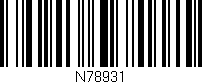 Código de barras (EAN, GTIN, SKU, ISBN): 'N78931'