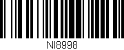 Código de barras (EAN, GTIN, SKU, ISBN): 'NI8998'