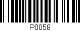 Código de barras (EAN, GTIN, SKU, ISBN): 'P0058'