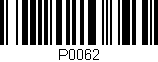 Código de barras (EAN, GTIN, SKU, ISBN): 'P0062'