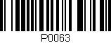 Código de barras (EAN, GTIN, SKU, ISBN): 'P0063'