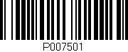 Código de barras (EAN, GTIN, SKU, ISBN): 'P007501'