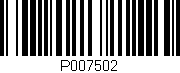 Código de barras (EAN, GTIN, SKU, ISBN): 'P007502'