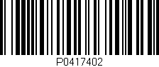 Código de barras (EAN, GTIN, SKU, ISBN): 'P0417402'