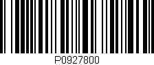 Código de barras (EAN, GTIN, SKU, ISBN): 'P0927800'
