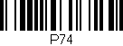 Código de barras (EAN, GTIN, SKU, ISBN): 'P74'