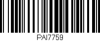 Código de barras (EAN, GTIN, SKU, ISBN): 'PAI7759'