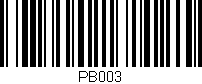 Código de barras (EAN, GTIN, SKU, ISBN): 'PB003'