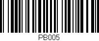 Código de barras (EAN, GTIN, SKU, ISBN): 'PB005'
