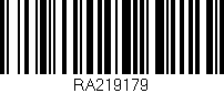 Código de barras (EAN, GTIN, SKU, ISBN): 'RA219179'