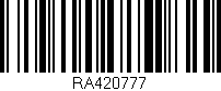Código de barras (EAN, GTIN, SKU, ISBN): 'RA420777'
