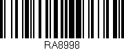 Código de barras (EAN, GTIN, SKU, ISBN): 'RA8998'
