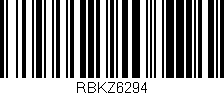 Código de barras (EAN, GTIN, SKU, ISBN): 'RBKZ6294'