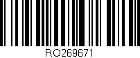 Código de barras (EAN, GTIN, SKU, ISBN): 'RO269671'