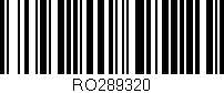 Código de barras (EAN, GTIN, SKU, ISBN): 'RO289320'