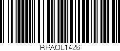 Código de barras (EAN, GTIN, SKU, ISBN): 'RPAOL1426'