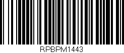 Código de barras (EAN, GTIN, SKU, ISBN): 'RPBPM1443'