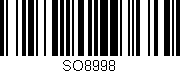 Código de barras (EAN, GTIN, SKU, ISBN): 'SO8998'