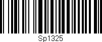 Código de barras (EAN, GTIN, SKU, ISBN): 'Sp1325'