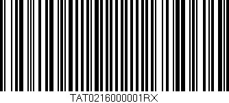 Código de barras (EAN, GTIN, SKU, ISBN): 'TAT0216000001RX'