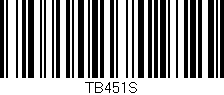 Código de barras (EAN, GTIN, SKU, ISBN): 'TB451S'