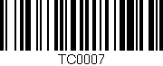 Código de barras (EAN, GTIN, SKU, ISBN): 'TC0007'