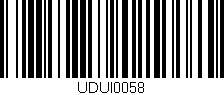 Código de barras (EAN, GTIN, SKU, ISBN): 'UDUI0058'