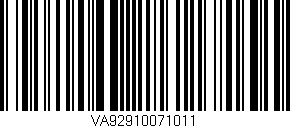 Código de barras (EAN, GTIN, SKU, ISBN): 'VA92910071011'