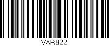 Código de barras (EAN, GTIN, SKU, ISBN): 'VAR922'
