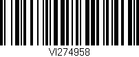 Código de barras (EAN, GTIN, SKU, ISBN): 'VI274958'