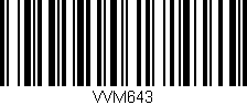Código de barras (EAN, GTIN, SKU, ISBN): 'VVM643'