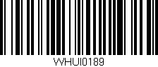 Código de barras (EAN, GTIN, SKU, ISBN): 'WHUI0189'