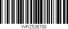 Código de barras (EAN, GTIN, SKU, ISBN): 'WRZ538700'