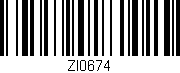 Código de barras (EAN, GTIN, SKU, ISBN): 'ZI0674'