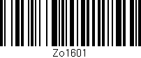 Código de barras (EAN, GTIN, SKU, ISBN): 'Zo1601'