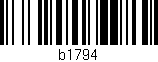 Código de barras (EAN, GTIN, SKU, ISBN): 'b1794'