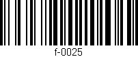 Código de barras (EAN, GTIN, SKU, ISBN): 'f-0025'