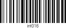 Código de barras (EAN, GTIN, SKU, ISBN): 'int016'